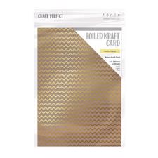 Craft Perfect (Tonic) Foiled Kraft Card - Golden Zigzag (5 ark)
