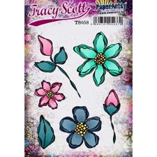 PaperArtsy A5 Cling Stamp - Tracy Scott No. 58 / Delicate Flowers