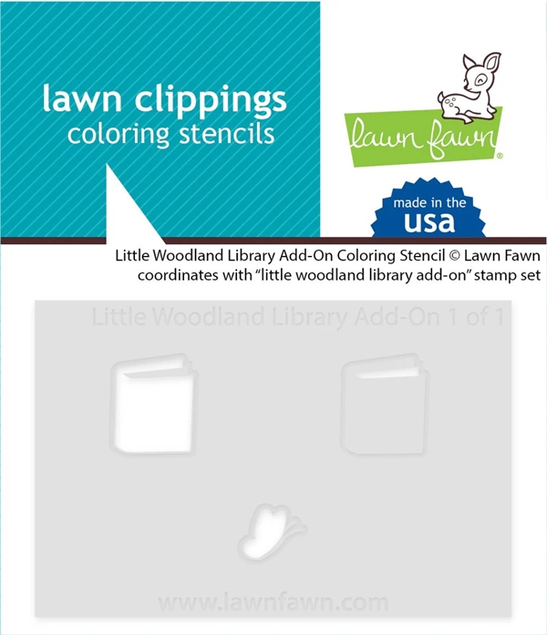 Lawn Fawn Clippings Coloring Stencils - Little Woodland Library Add-On