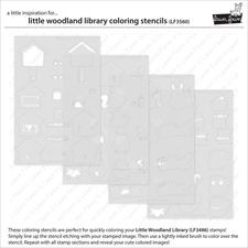 Lawn Fawn Clippings Coloring Stencils - Little Woodland Library