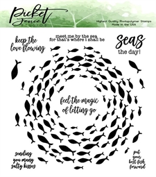 Picket Fence Studios Clear Stamp - Vortex of Fish