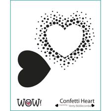 Wow Stencil 145x145 mm - Confetti Heart