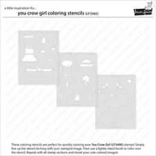 Lawn Fawn Clippings Coloring Stencils - You Crow Girl