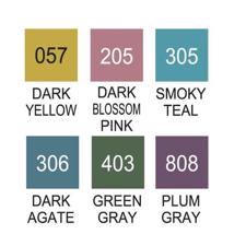 Zig Clean Color Real Brush Marker Set - 6/Pkg / Smoky Colors