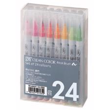 Zig Clean Color Real Brush Marker Set - 24/Pkg