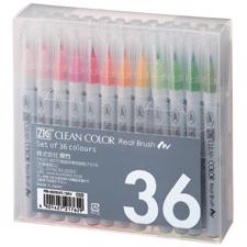 Zig Clean Color Real Brush Marker Set - 36/Pkg