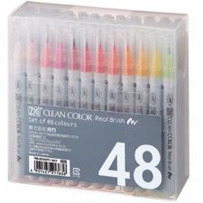 Zig Clean Color Real Brush Marker Set - 48/Pkg