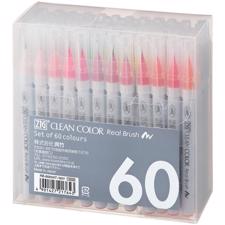 Zig Clean Color Real Brush Marker Set - 60/Pkg