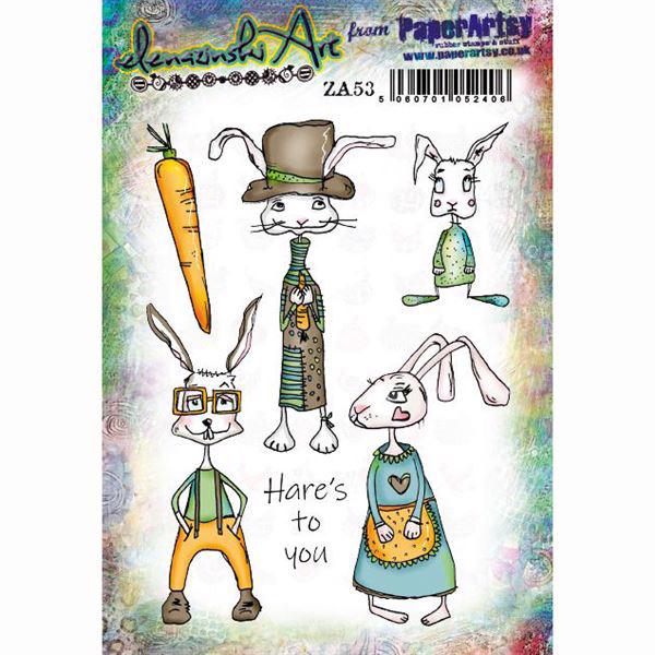 PaperArtsy A5 Cling Stamp - Zinski Art Set No. 53 / Hare\'s to You